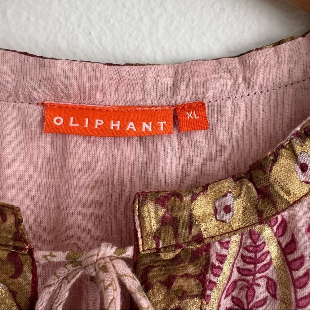 Oliphant Pink Paisley Maxi Dress with Gold Accents - Picture 11 of 12